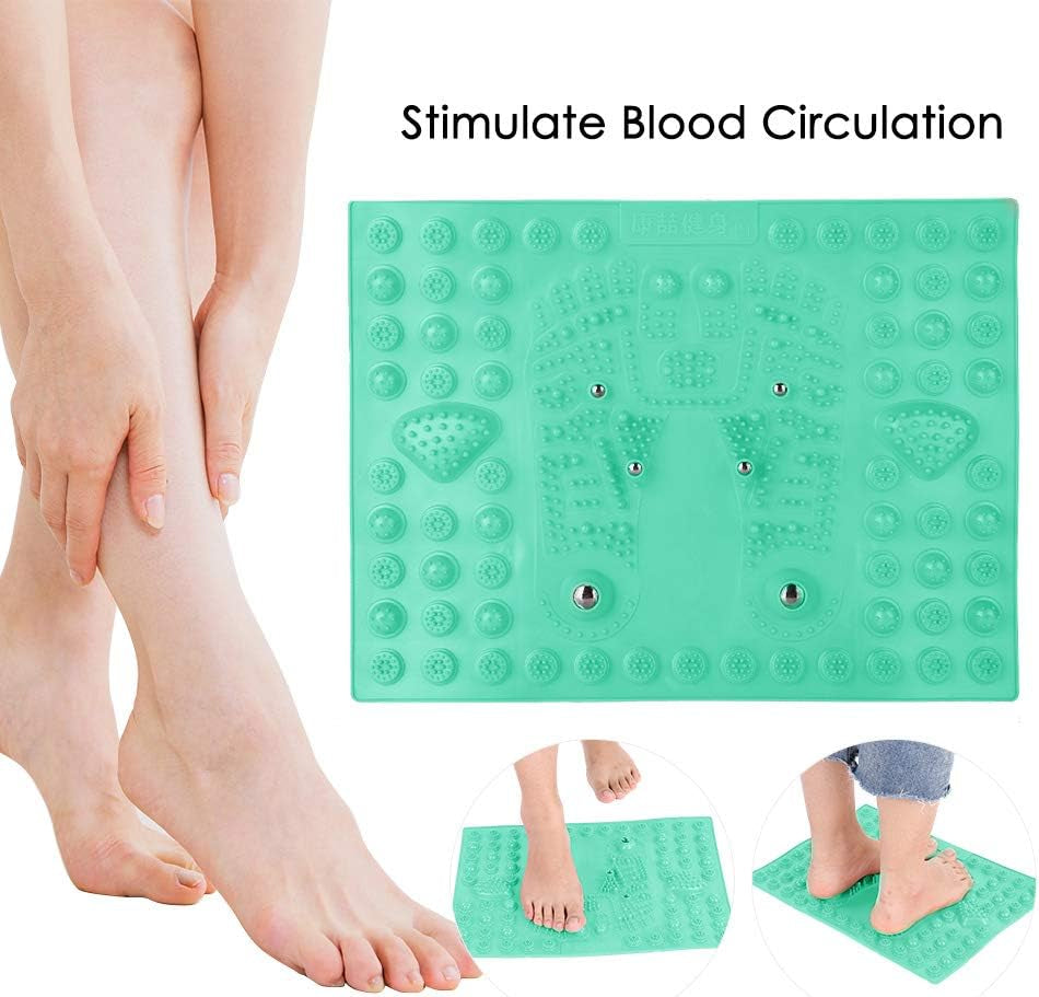 YUYTE Foot Massage Pad, Foot Massage Mat Reflexology Pads for Pain Relief and Point Release Magnet to Relax from Pressure and Leg Pain Can Be Used in Your Office(Green)