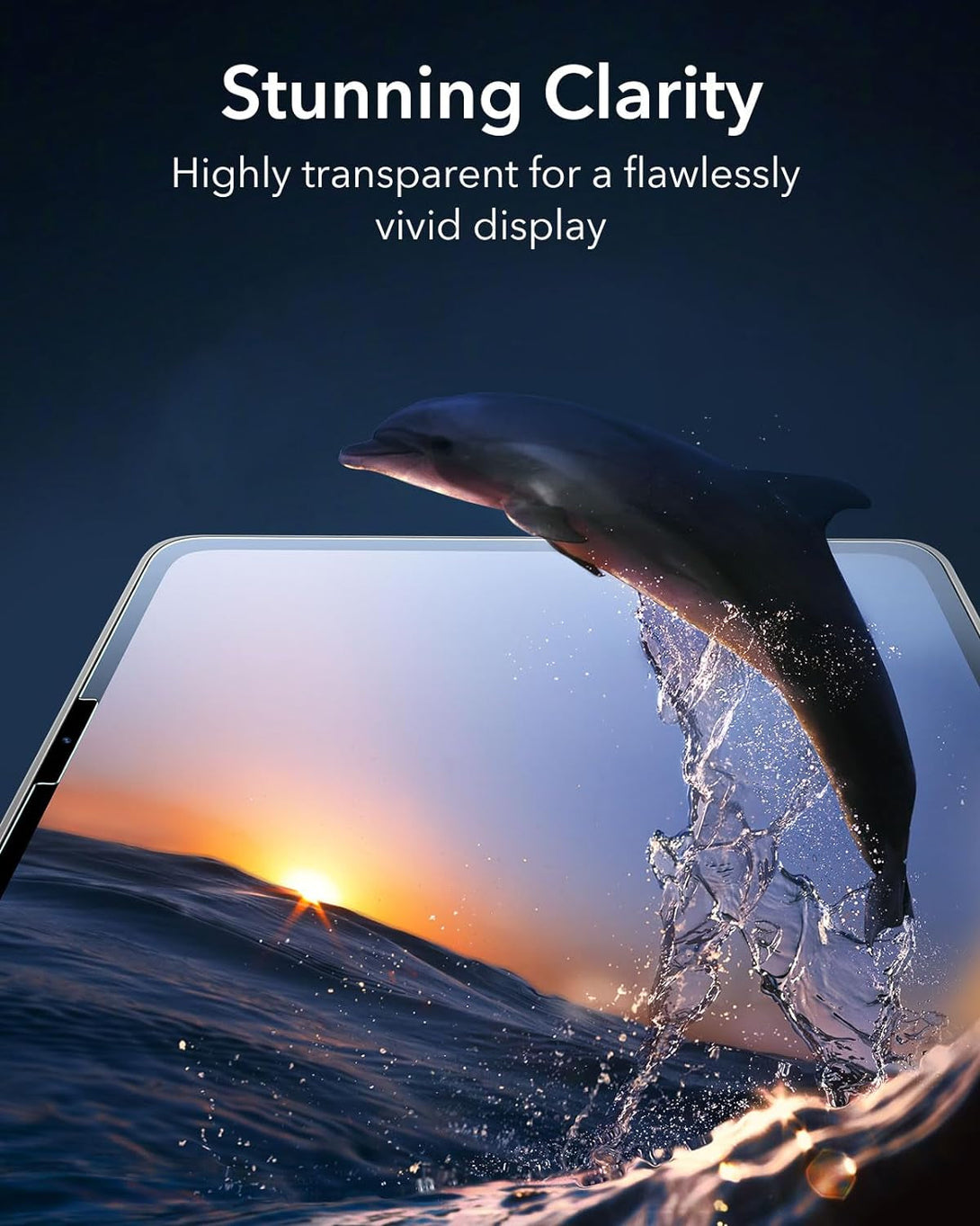 ESR 2 Pack Screen Protector for Ipad Pro 11 Inch M4 2024, Tempered Glass Film with Easy Application Tray, Scratch Resistant, HD Clarity