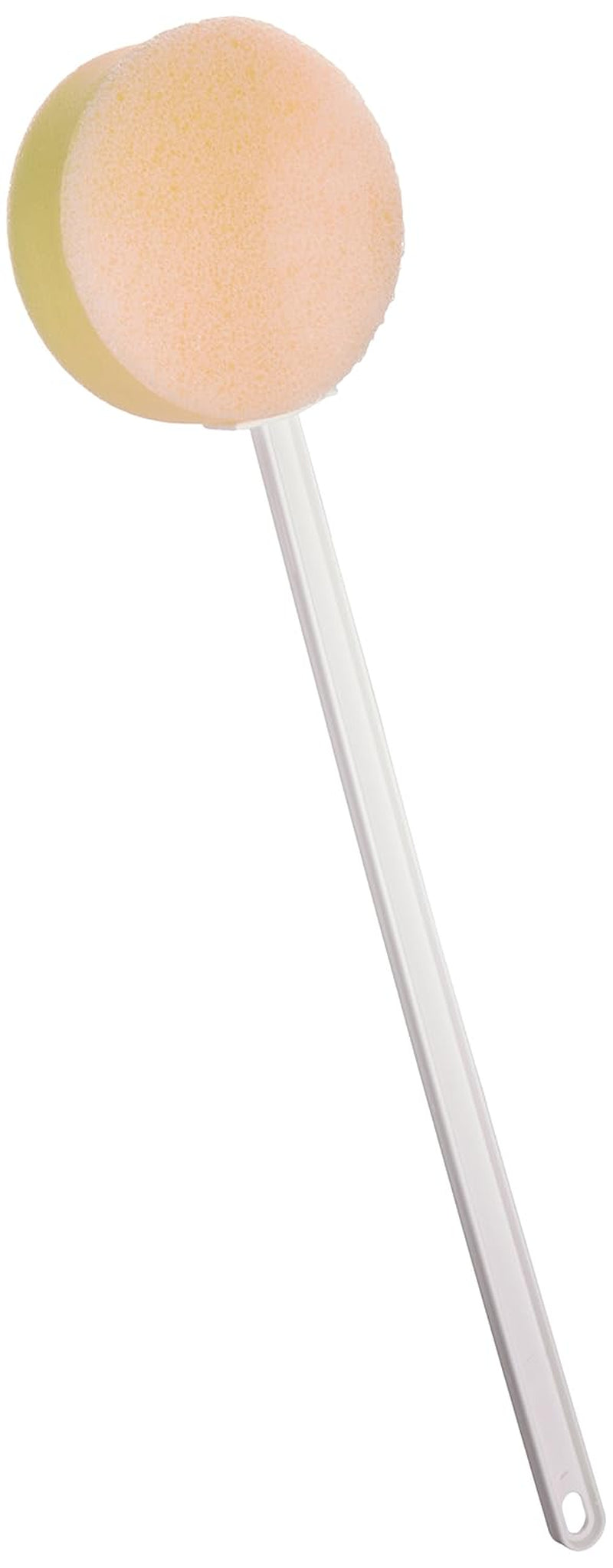 Sammons Preston Long Scrub Sponges, 22.5" Long Handled Washer & Scrubber Tool with Polyfoam round Sponge & Loofah on One Side, Bath & Shower Cleaning Aid, Extended Reacher for Limited Range of Motion