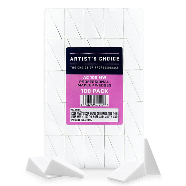 Artist'S Choice Makeup Sponge Mini Applicator Wedges, Triangle Cosmetic Sponges for Foundation, Blush, Eye Shadow, Blending and Smoothing, Disposable, Latex Free, 100 Pack