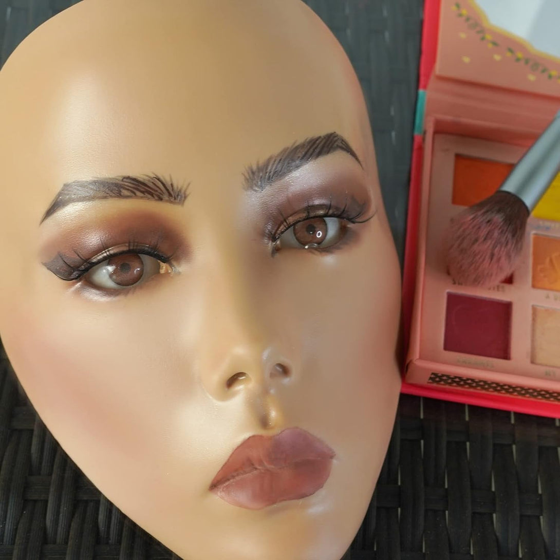 5D Makeup Practice Face Board, Silicone Makeup Mannequin Face, Reusable Beginner Practice Eye Makeup Face, Eye Fake Silicone, Makeup Artist Full Face Practice Eyelash Eye Shadow Eyeliner Pen Simulatio