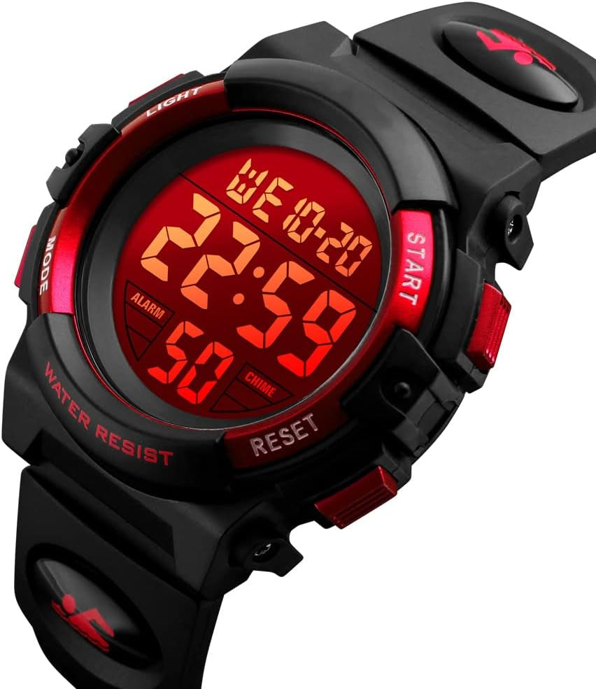 Dayllon Kids Digital Watch Boys Outdoor Sports 50M Waterproof Girls Watches Alarm Clock 12/24 H Stopwatch Calendar for Ages 3-15 Boy Girl Wristwatch Kids Gift