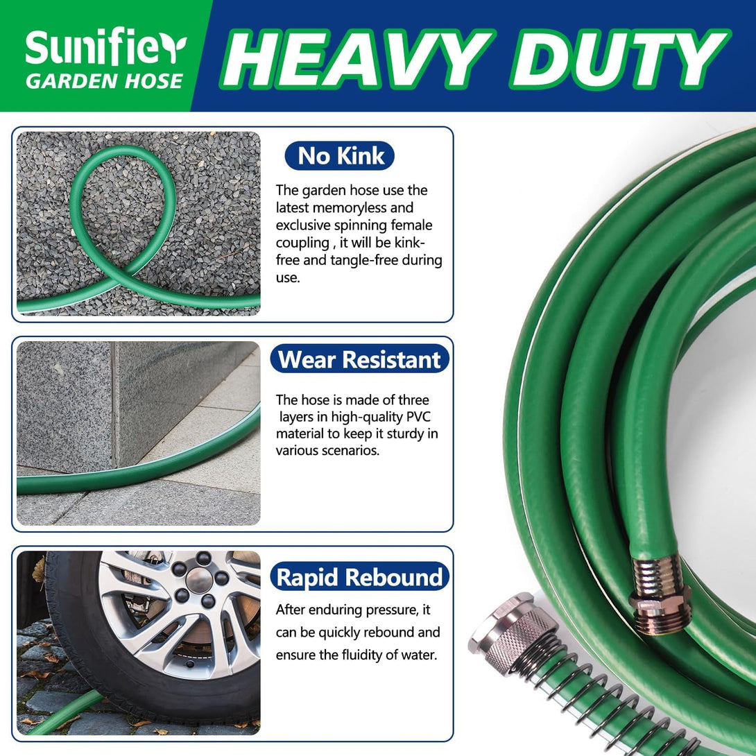 Short Garden Hose 3 Ft 6Ft 8 Ft 10 Ft – Hybird Leader Water Hose - Small Garden Hose Extension, Flexible Hose Extender for Lawn Watering, Car Washing - Burst 500 Psi (Green, 3 FT)