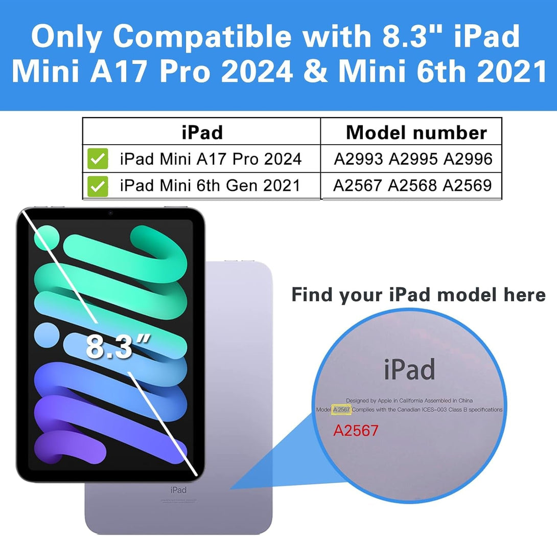 Procase Smart Case for Ipad Mini 7 A17 Pro 2024/Ipad Mini 6 2021 8.3 Inch Ipad Mini 7Th/6Th Gen Case, Hard Back Cover for Ipad Mini 8.3" 7Th Gen A2995/A2996/A2993/6Th Gen A2567 A2568 A2569 -Melonpink