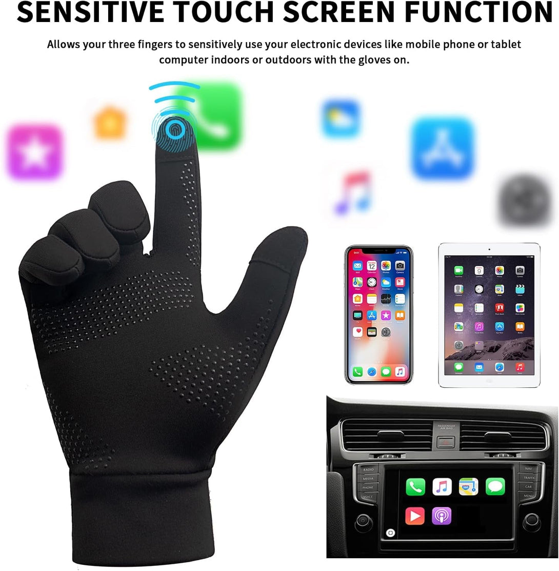 Warm Winter Gloves for Women Men Thermal Fleece Lining Anti-Slip Touch Screen Gloves for Winter Cold Weather Warm Hiking Running