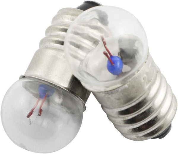 10-Pack E10 Mini Light Bulbs Screw Base Indicator Light Incandescent Bulb Old-Fashioned Flashlight Lamp for Physical Electrical Experiment 2.5V 0.3A (No Base)