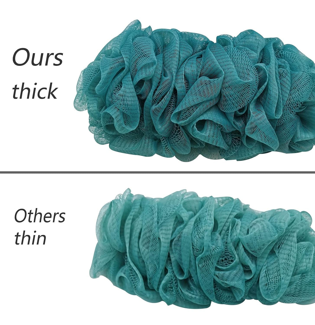 Back Scrubber for Shower, Loofah Long Handle Bath Body Brush, Soft Nylon Mesh Sponge on a Stick for Shower Men Women Kids Elderly, Exfoliating Scrub Cleaning Luffa for All Kinds of Skin(Blue)