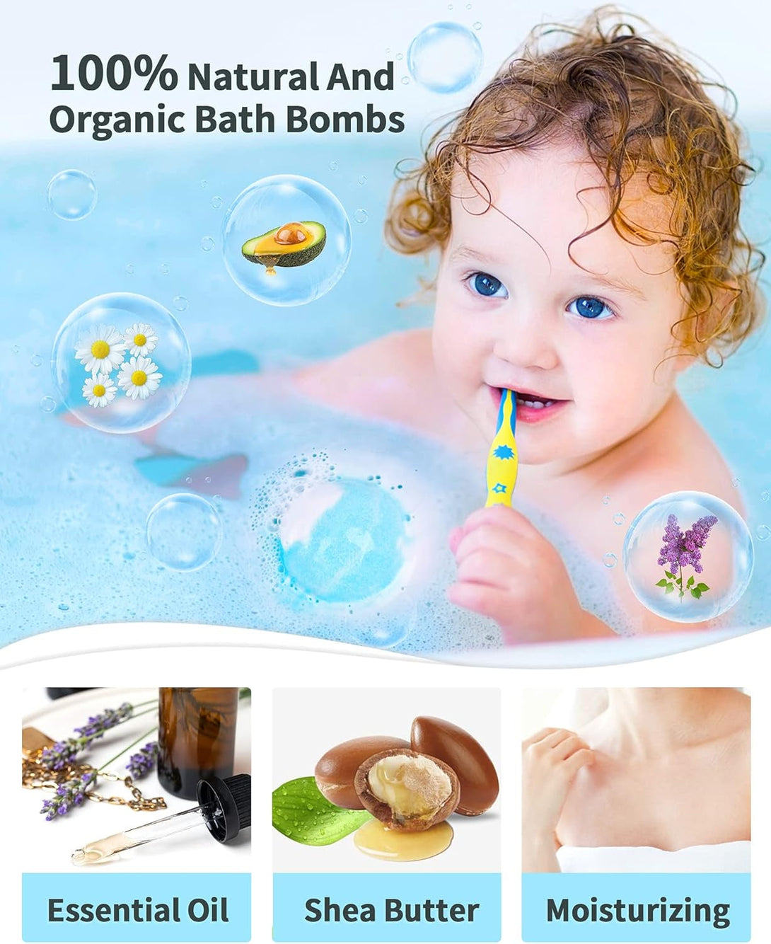 Light up Bath Bombs with Surprise Inside, 4.23 Oz Natural Gift Set 6 with Essential Oils, Magnesium Large Bath Bombs for Women Relaxing Spa Skin Moisturize Gifts for Women