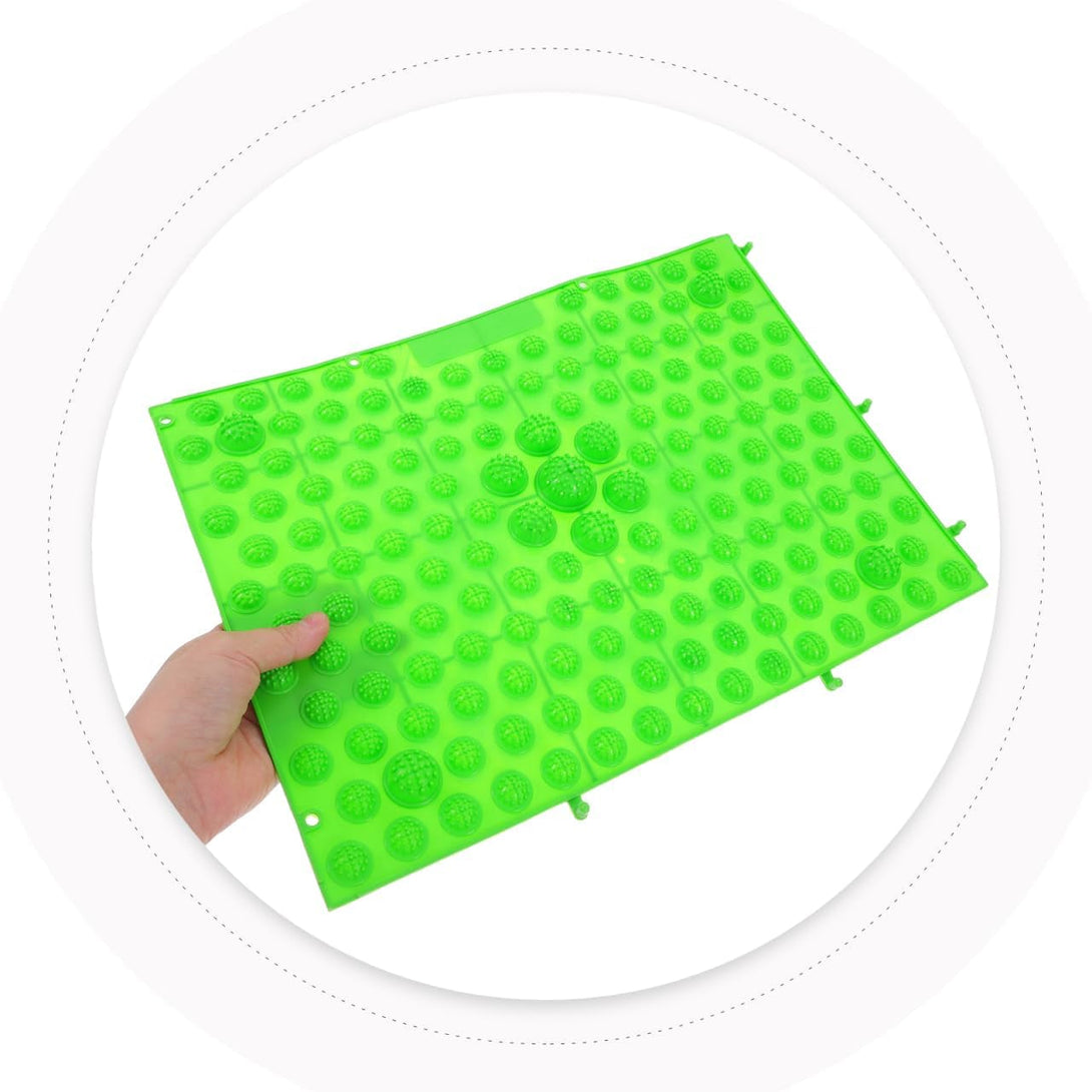 Foot Massage Acupressure Mat High Elasticity TPE Foot Massage Plate for Blood Circulation and Relief Portable for Office Workers and Seniors Green