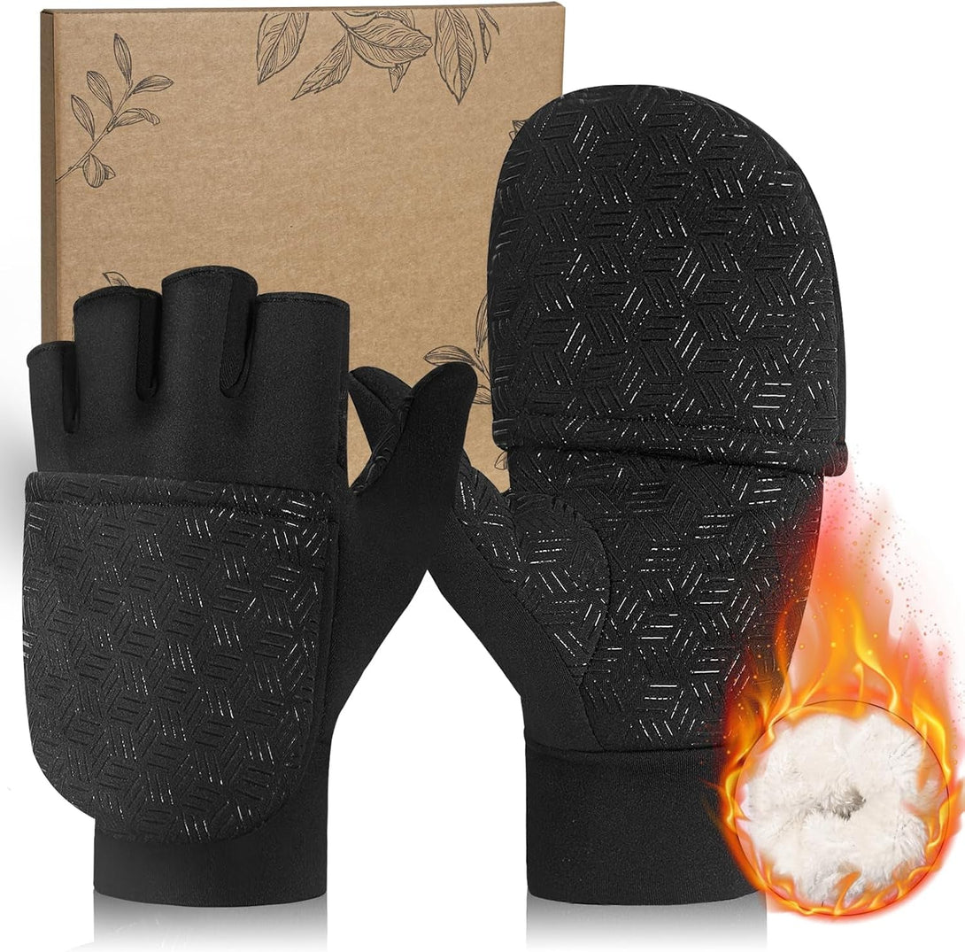 RIGWARL -5℉ Winter Warm Gloves with Thickest Thermal Plush for Extreme Cold Weather, Completely Waterproof Gloves Men Women