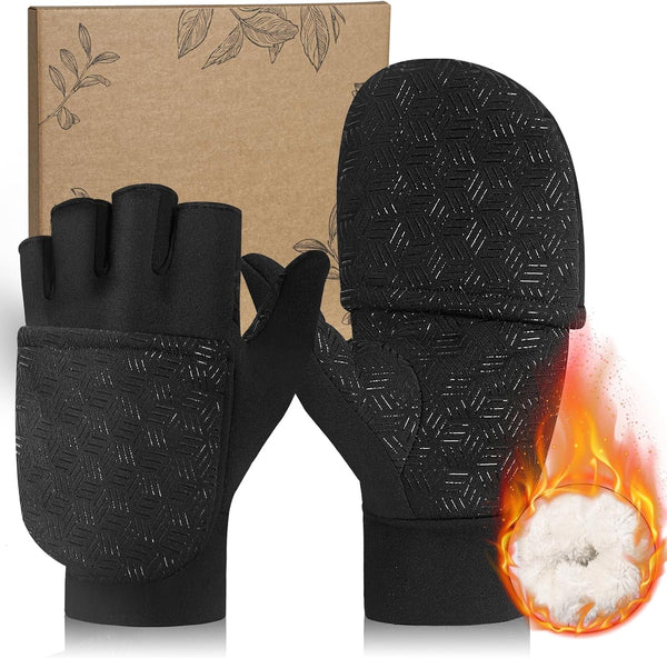 RIGWARL -5℉ Winter Warm Gloves with Thickest Thermal Plush for Extreme Cold Weather, Completely Waterproof Gloves Men Women