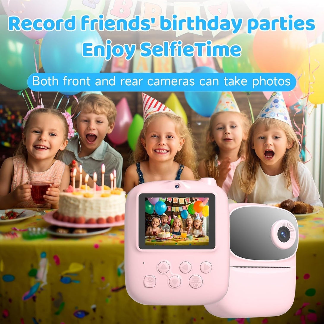2025 Kids Print Camera,Best Gifts for Boys and Girls,32Gb Memory,2.4 Inch Front and Rear Camera with 1080P for Toddler and Teenagers Age 4-13 Year Old