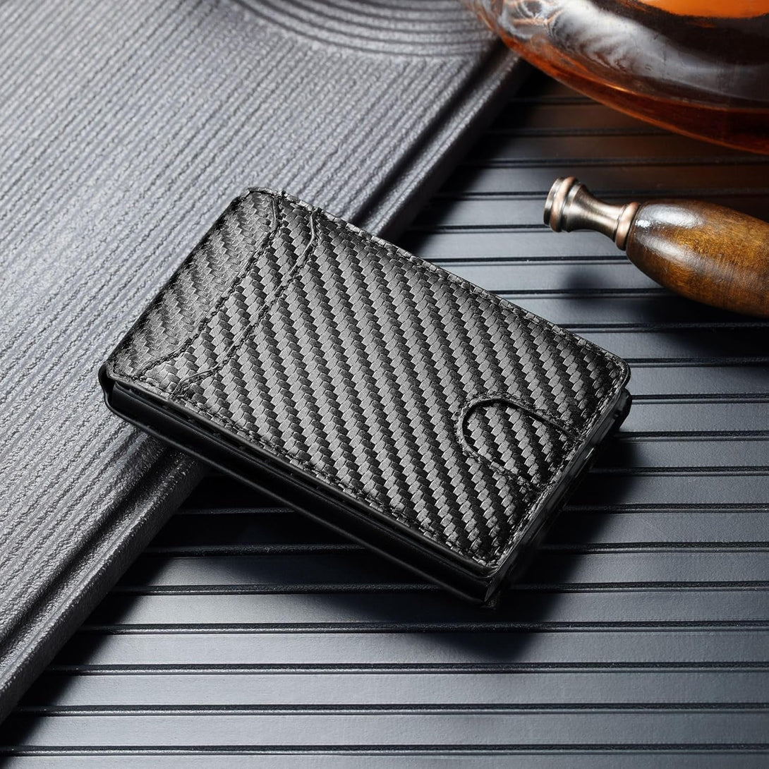 Furid Card Wallet for Men Slim: Smart Wallet - Rfid Minimalist Front Pocket with ID Window Pop up Wallet Gift for Him