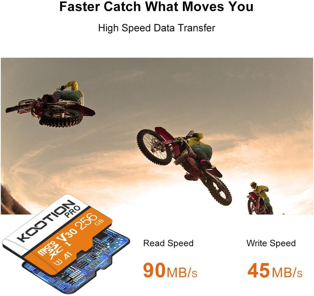 KOOTION 128GB Micro SDXC UHS-I U3 V30 A1 Memory Card - High Speed TF Card for Phone, Camera