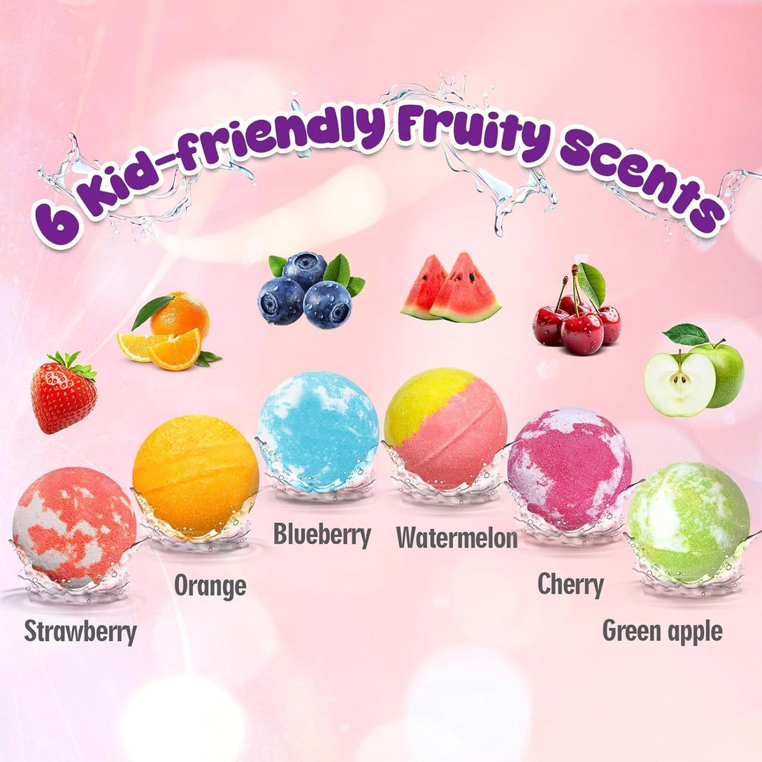 Bath Bombs for Kids Girls with Surprise Toys Inside, 12Pcs Handmade Fizzies Spa Bath Bomb with Jewelry Toys inside Gifts for Girls Birthday, Christmas, Bubble Dry Skin Moisturize Bath Ball