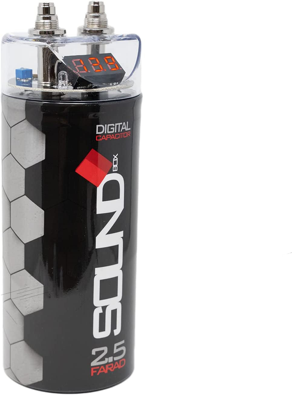 Soundbox SCAP2D, 2.5 Farad Digital Capacitor for Car Audio - 2500 Watts