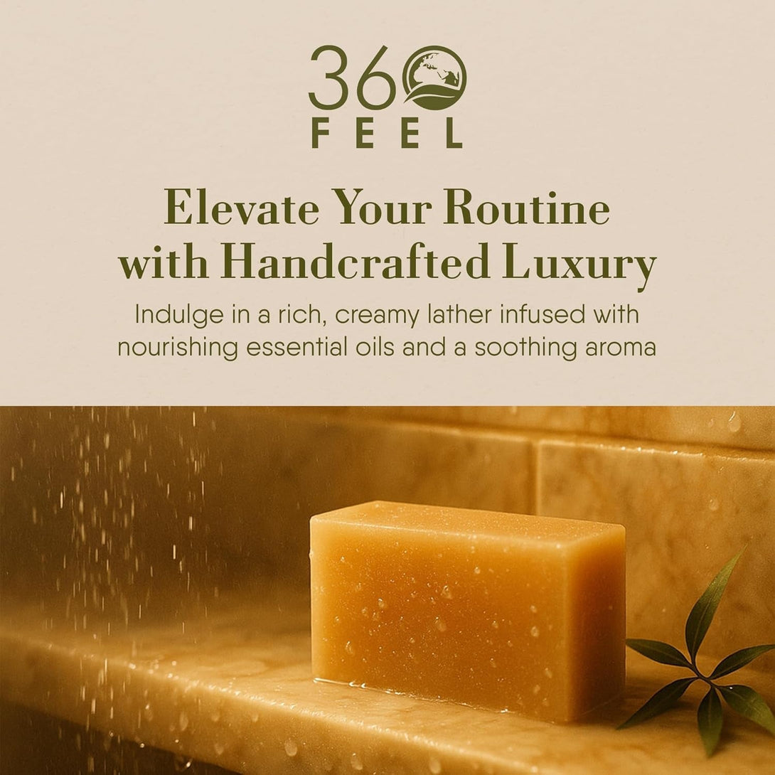 360Feel Original Shampoo Bar - Nourishing and Moisturizing Anti-Dandruff Natural Shampoo Bar - Handmade with Essential Oils - Travel Friendly and Compact - Zero Harsh Additives - 3.5 Ounce