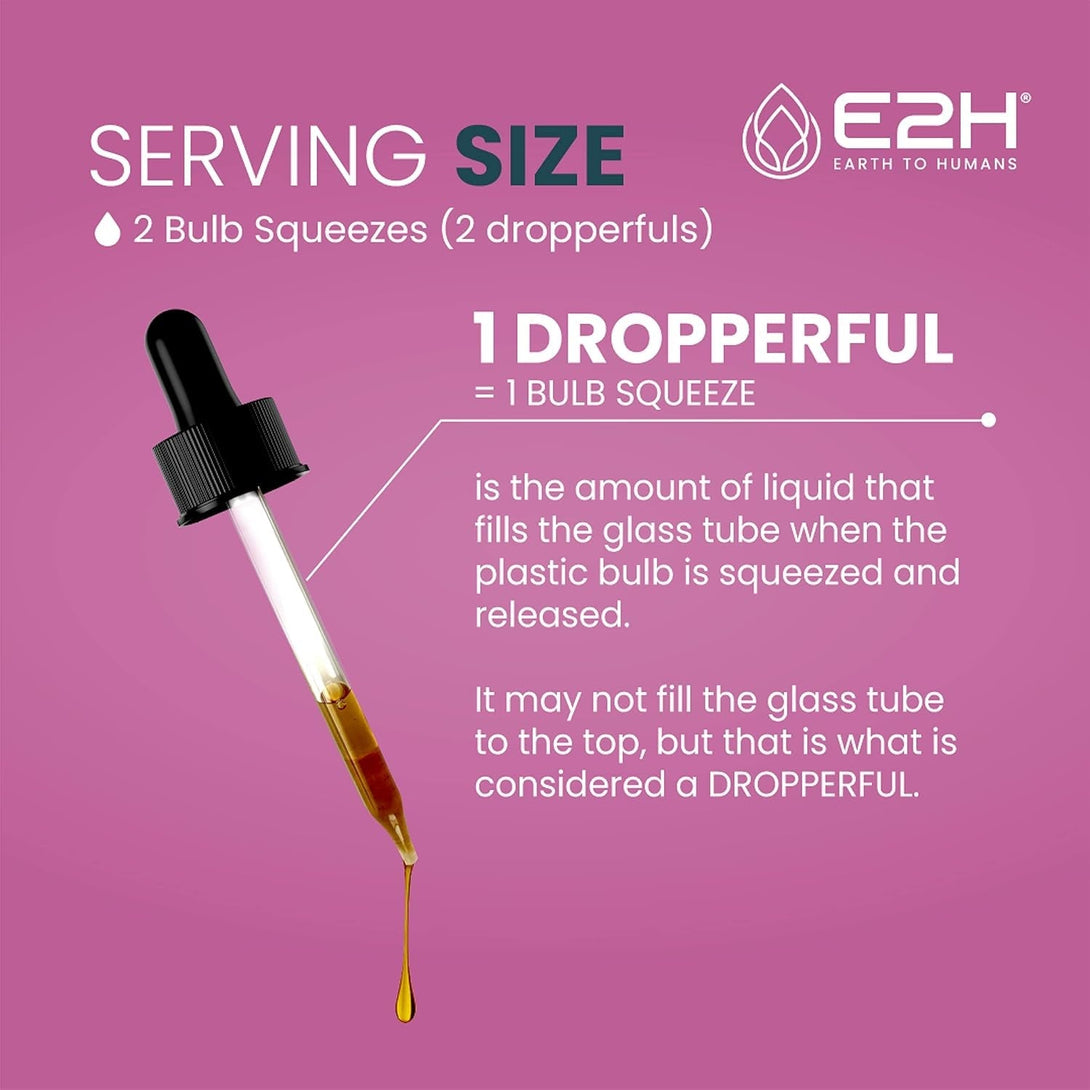 E2H Natural Sleep Support - Liquid Melatonin with Chamomile, Theanine - Sleep Better, Deeper, Longer - Vegan, Gmo-Free - Provides Stress Relief - 2 Fl Oz
