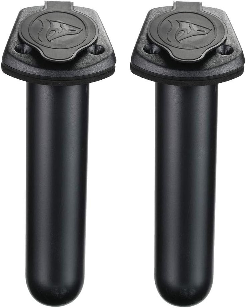 2 Pack Kayak Deck Flush Mount Fishing Rod Holders and Cap Cover for Boat, Canoe and Tackle Accessory Tool