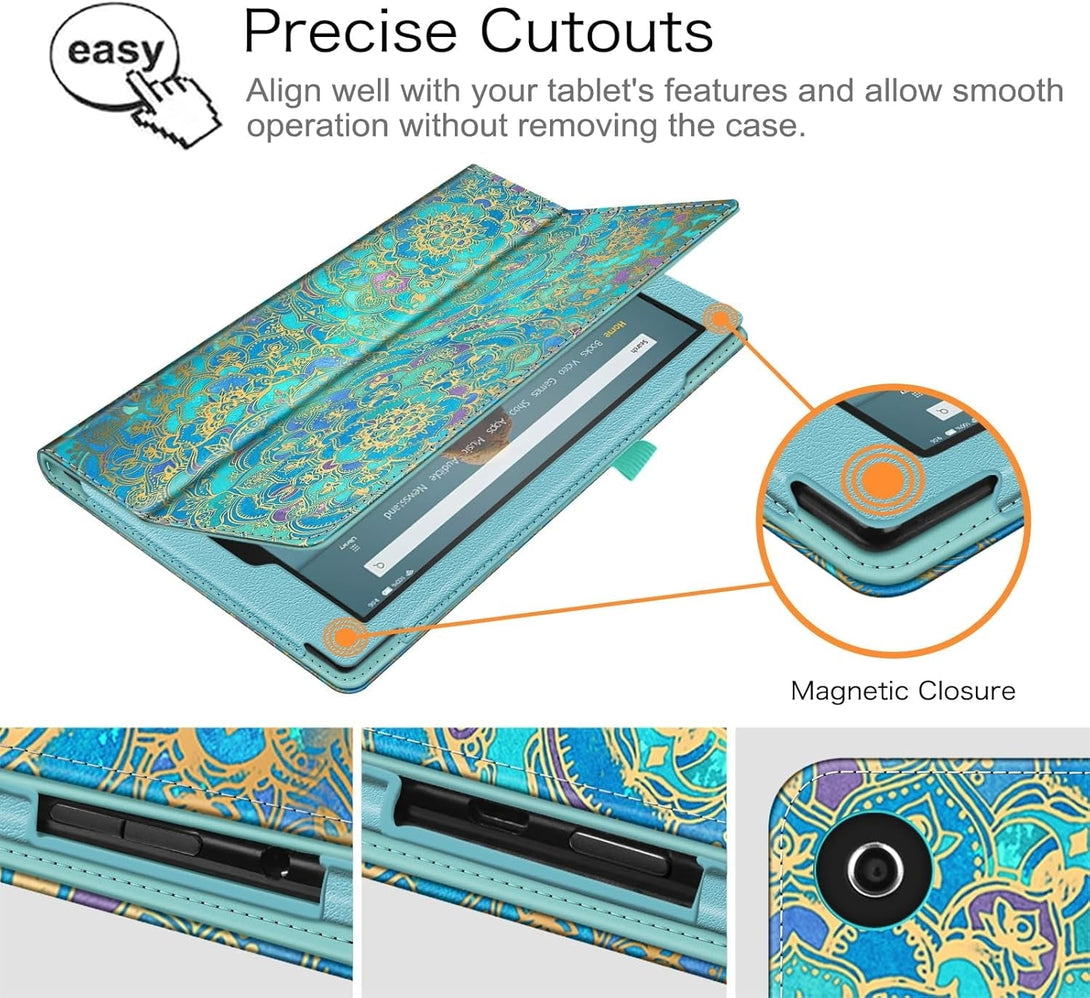 Fintie Folio Case for Amazon Fire HD 10 Tablet (Compatible with 7Th and 9Th Generations, 2017 and 2019 Releases) - Premium PU Leather Slim Fit Stand Cover with Auto Wake/Sleep, Shades of Blue