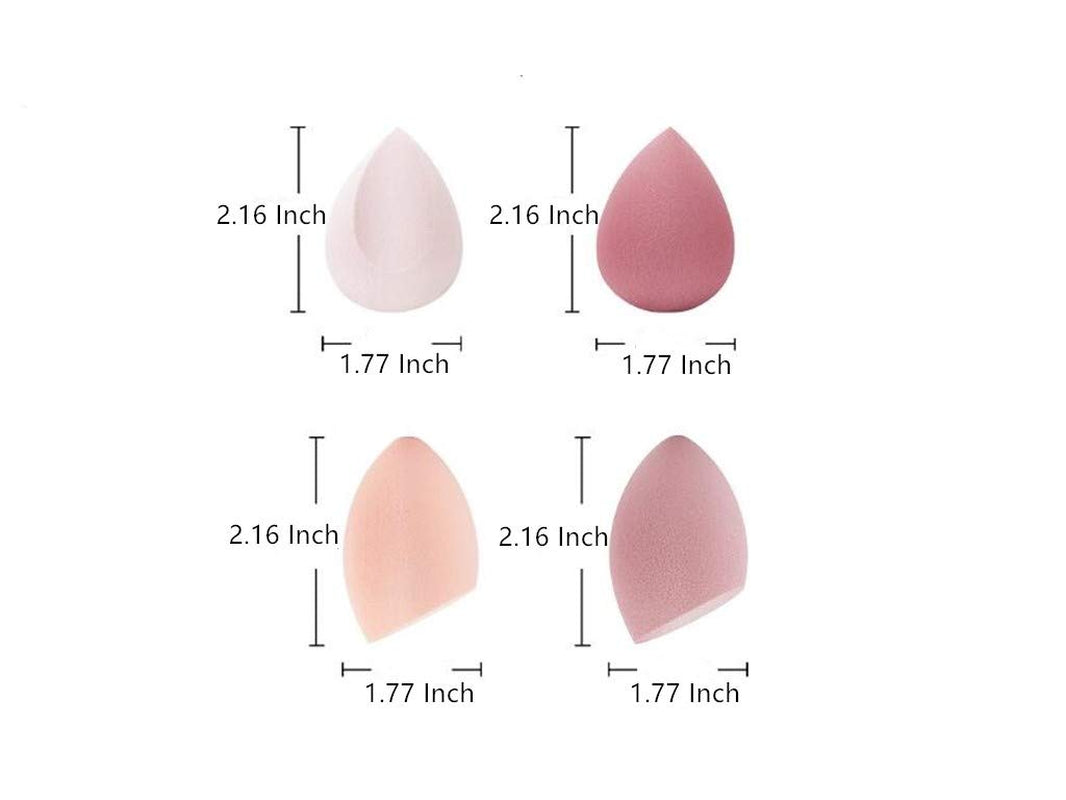 4 Pcs Dry and Wet Use Makeup Sponge Set Blender Beauty Foundation Blending Sponge for Liquid, Cream, and Powder with Egg Holder Box