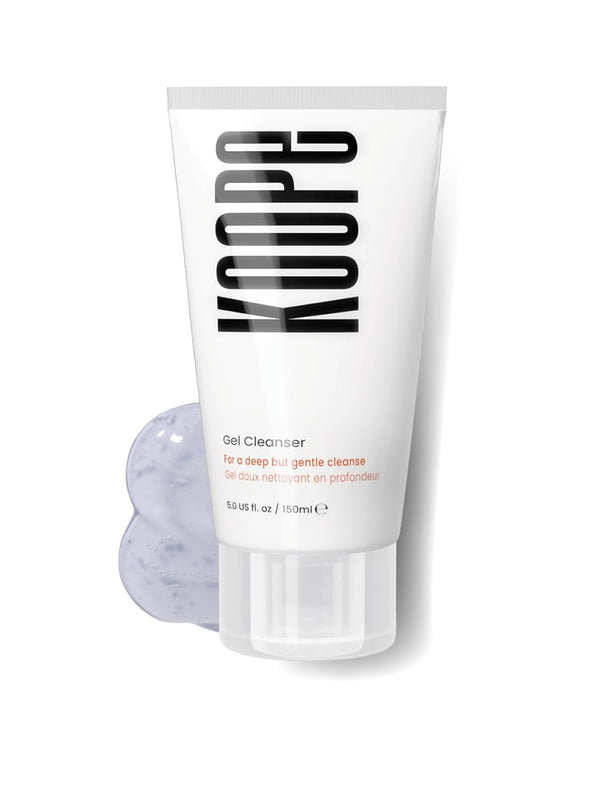 Koope Gel Face Wash, Cleanser for All Skin Types, Gentle, Soap-Free, Ph Balanced, Makeup Remover with Oat Amino Acids, Cucumber, Kiwi & Aloe, Free of Parabens, Sulphates & Fragrances, Vegan, 5.0 FL OZ