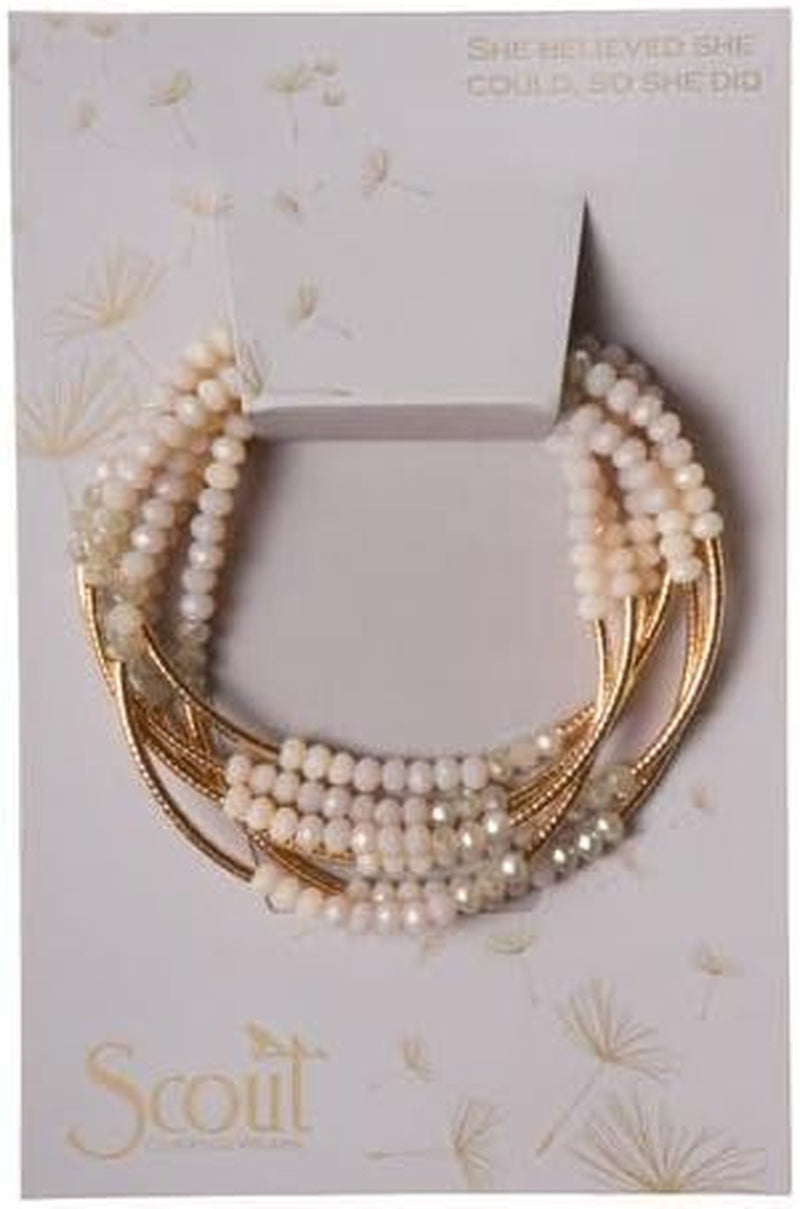 Scout Curated Wears - Women'S Scout Wrap Bracelet & Necklace - Ivory Combo/Gold