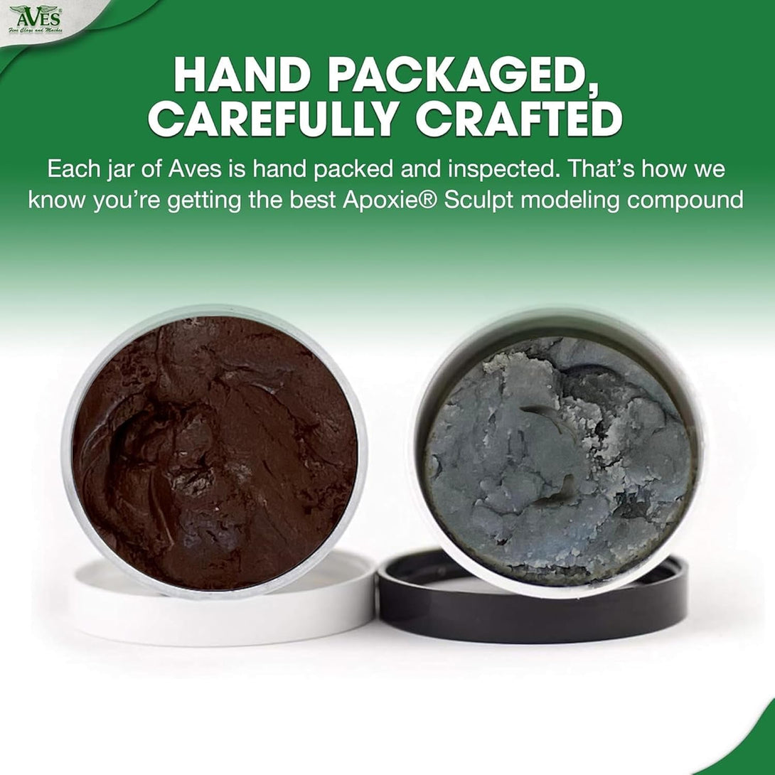 Aves Apoxie Sculpt - 2 Part Modeling Compound (A & B) - 1 Pound, Apoxie Sculpt for Sculpting, Modeling, Filling, Repairing, Simple to Use and Durable Self-Hardening Modeling Compound - Brown