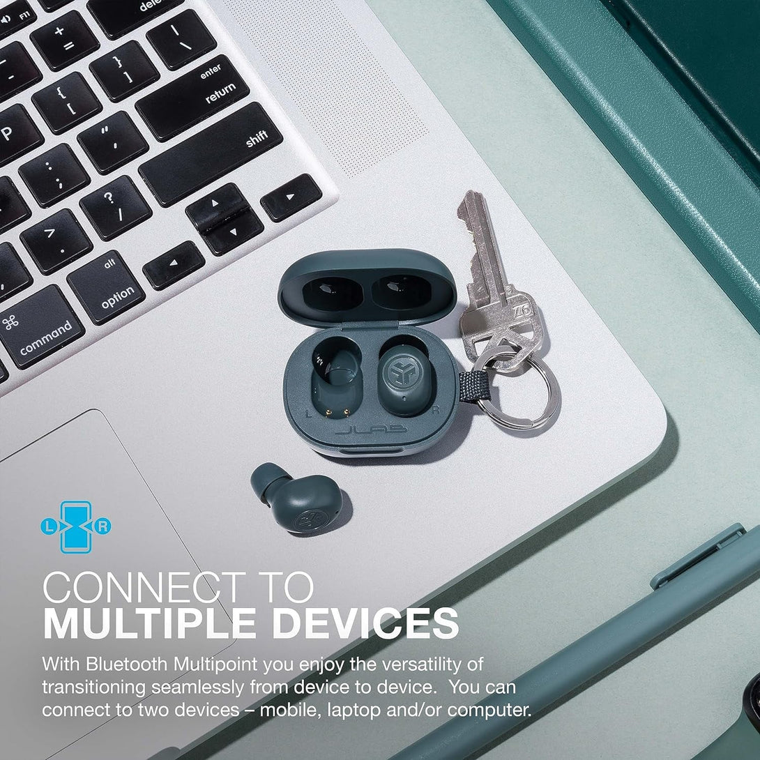 Jlab Jbuds Mini True Wireless Bluetooth Earbuds + Charging Case, Sage, IP55 Sweat and Dust Proof, Bluetooth Multipoint, Be Aware Audio, 3 EQ Sound Settings, Crystal Clear Calls