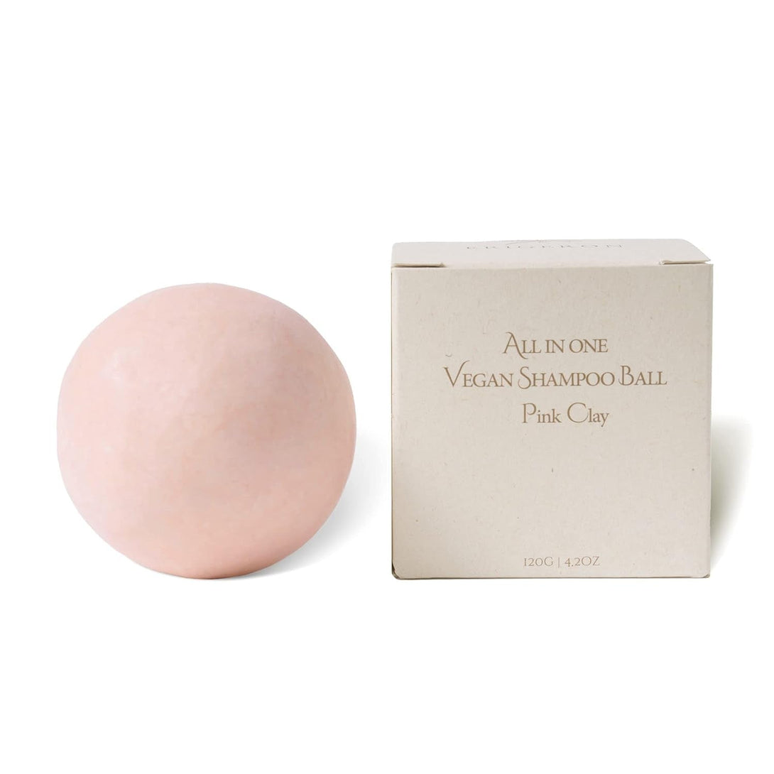 All-In-One Vegan Cruelty-Free Natural Ingredients Handmade Pink Clay Shampoo Bar with Zero Waste Box Packaging