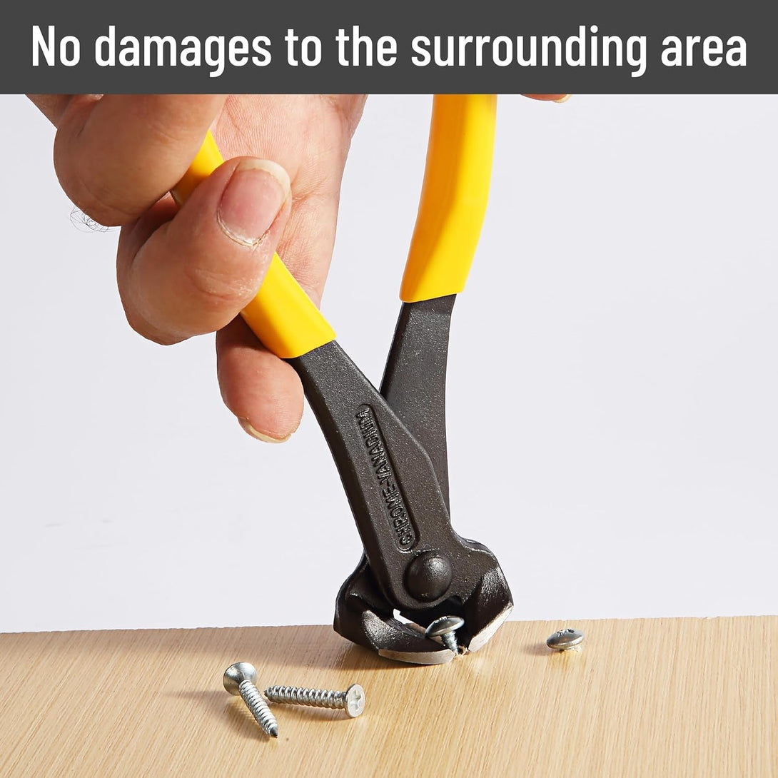 Bates Nail Puller and Staple Remover - Yellow, 2 Pack, Carpenter Tool, End Cutting Pliers, Nippers for Nail Pulling