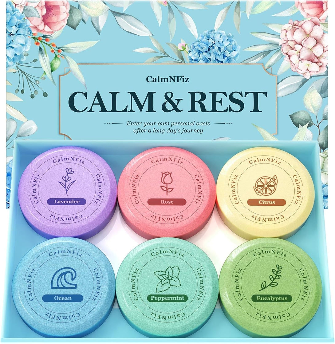 6 Pack Shower Steamers, Bath Bombs with Individually Wrapped, Variety Shower Tablets for Her, Birthday Presents for Men and Women Who Have Everything(6 Scents)