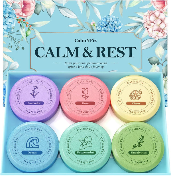 6 Pack Shower Steamers, Bath Bombs with Individually Wrapped, Variety Shower Tablets for Her, Birthday Presents for Men and Women Who Have Everything(6 Scents)