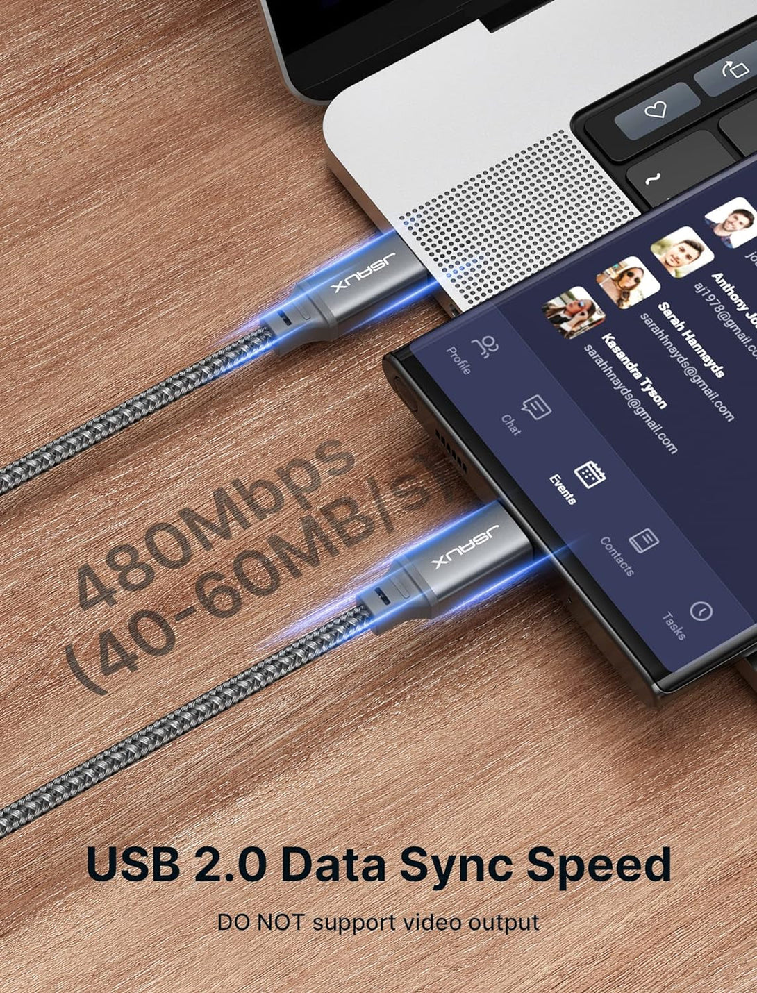 JSAUX 100W USB C to USB C Cable [2-Pack 6.6FT], Type C Fast Charging Cable Compatible with Nintendo Switch 2, Iphone 16 Plus/16 Pro Max/16E Iphone 15, Galaxy S25/S24/S23/S22, Macbook, Ipad, Pixel-Grey