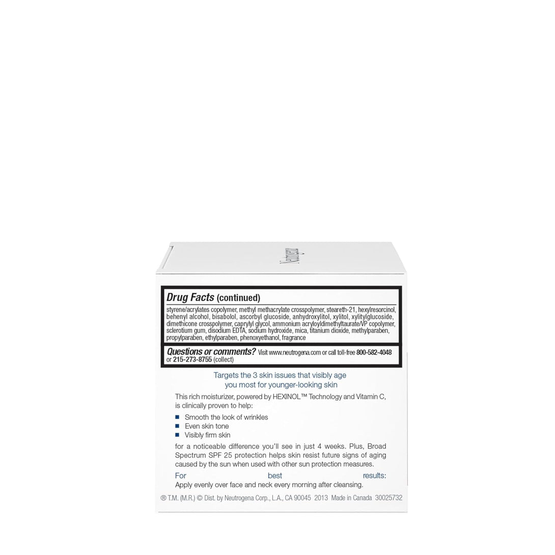 Neutrogena Triple Age Repair Anti-Aging Daily Facial Moisturizer with SPF 25 Sunscreen & Vitamin C, Firming Anti-Wrinkle Face & Neck Cream for Dark Spots, Glycerin & Shea Butter, 1.7 Oz