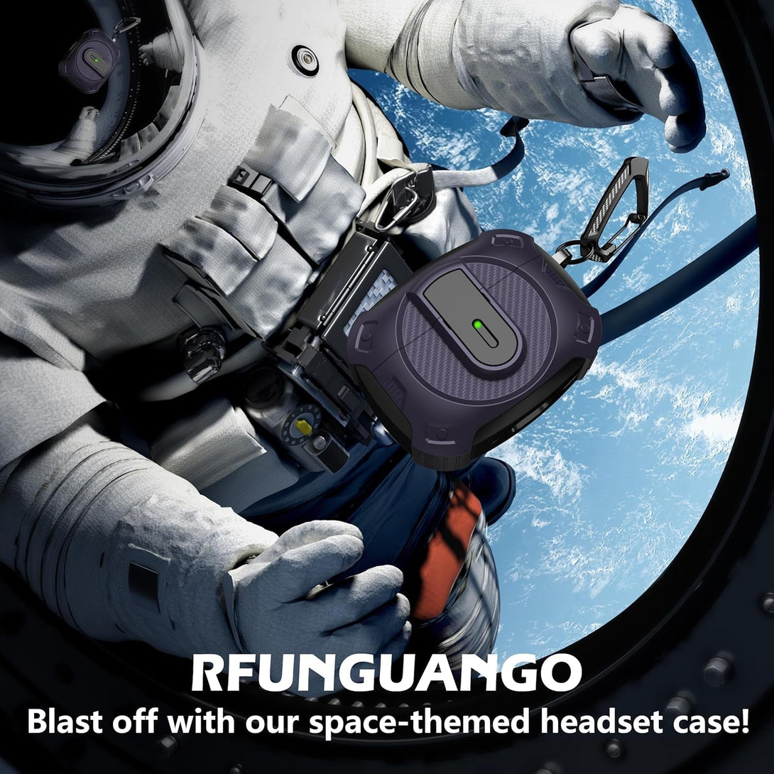 RFUNGUANGO for Airpods Pro 2Nd Generation Protective Case, 2024 New Space-Themed Protective Case. Compatible with Airpods Pro 1/2 And, Works with Magsafe. [Purple]