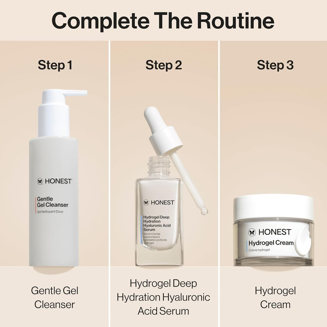 Honest Beauty Hydrogel Cream with Hyaluronic Acid | Lightweight, Moisturizing Water Cream | Gentle for Sensitive Skin, Fragrance Free, Vegan | 1.7 Fl Oz