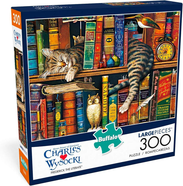 Buffalo Games - Charles Wysocki - Frederick the Literate - 300 LARGE Piece Jigsaw Puzzle