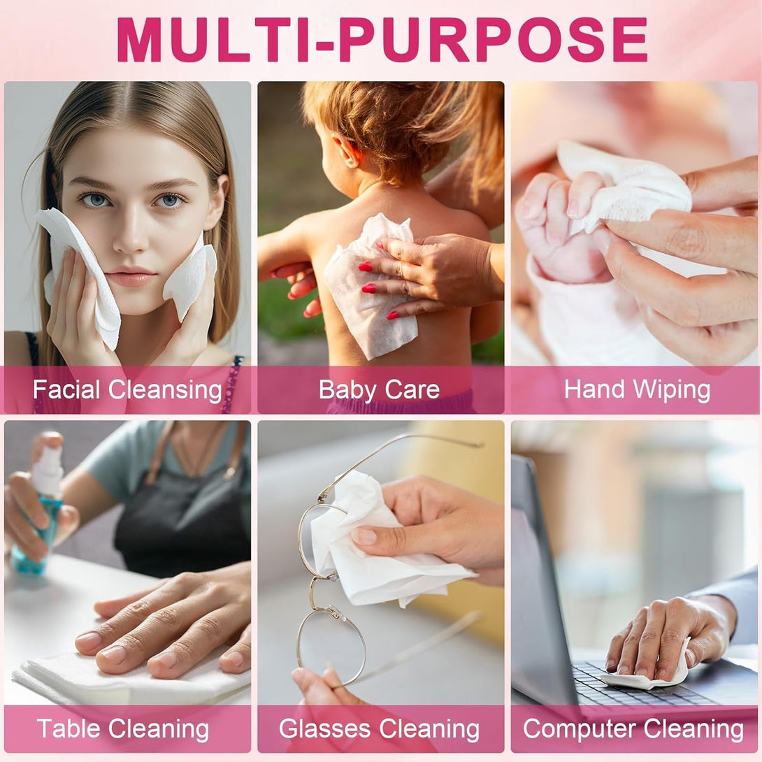 Face Towels Disposable, 60 Ct Clean Towels, XXL, Face Towelettes for Makeup and Clean Skin, Super Soft and Thick Dry Wipes Club, USDA Certified 100% Biobased