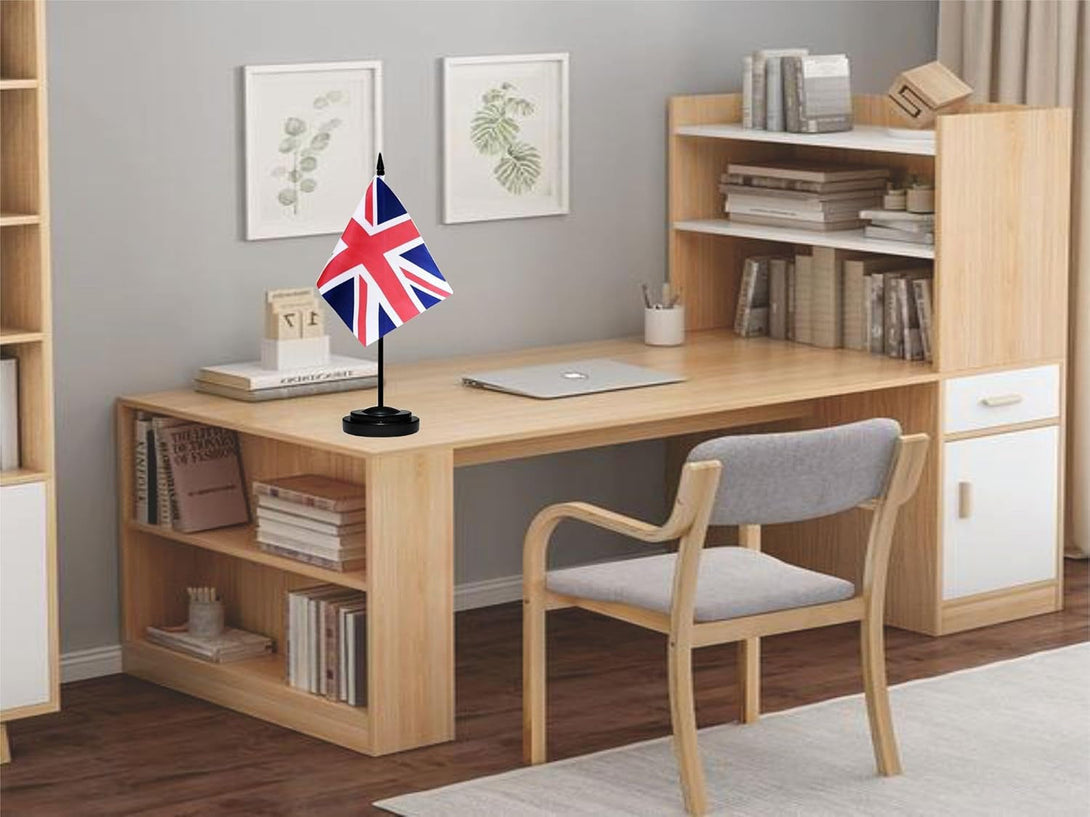 12 Pack United Kingdom Desk Flags Set British People Small Mini Table Office Miniature Desktop Flag Home Office Decoration