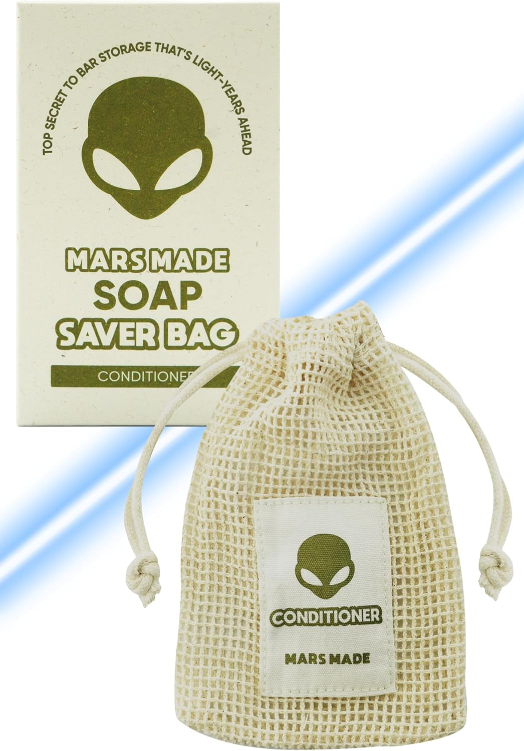 Shampoo Bar Soap Saver Bag for Extended Soap Life | Zero-Waste & Planet-Friendly Self-Draining Cotton Soap Bag | Mesh Soap Pouch for Shampoo & Conditioner Bar W/ 360° Airflow (Conditioner)