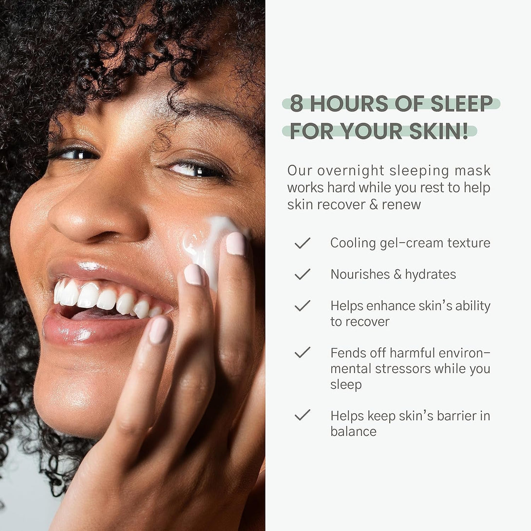 Karuna - Sleeping Mask, Overnight Facial Mask Cream, Renewing Face Mask Skin Care Essential, Cooling Face Masks with Niacinamide & Prickly Pear, 50 Ml