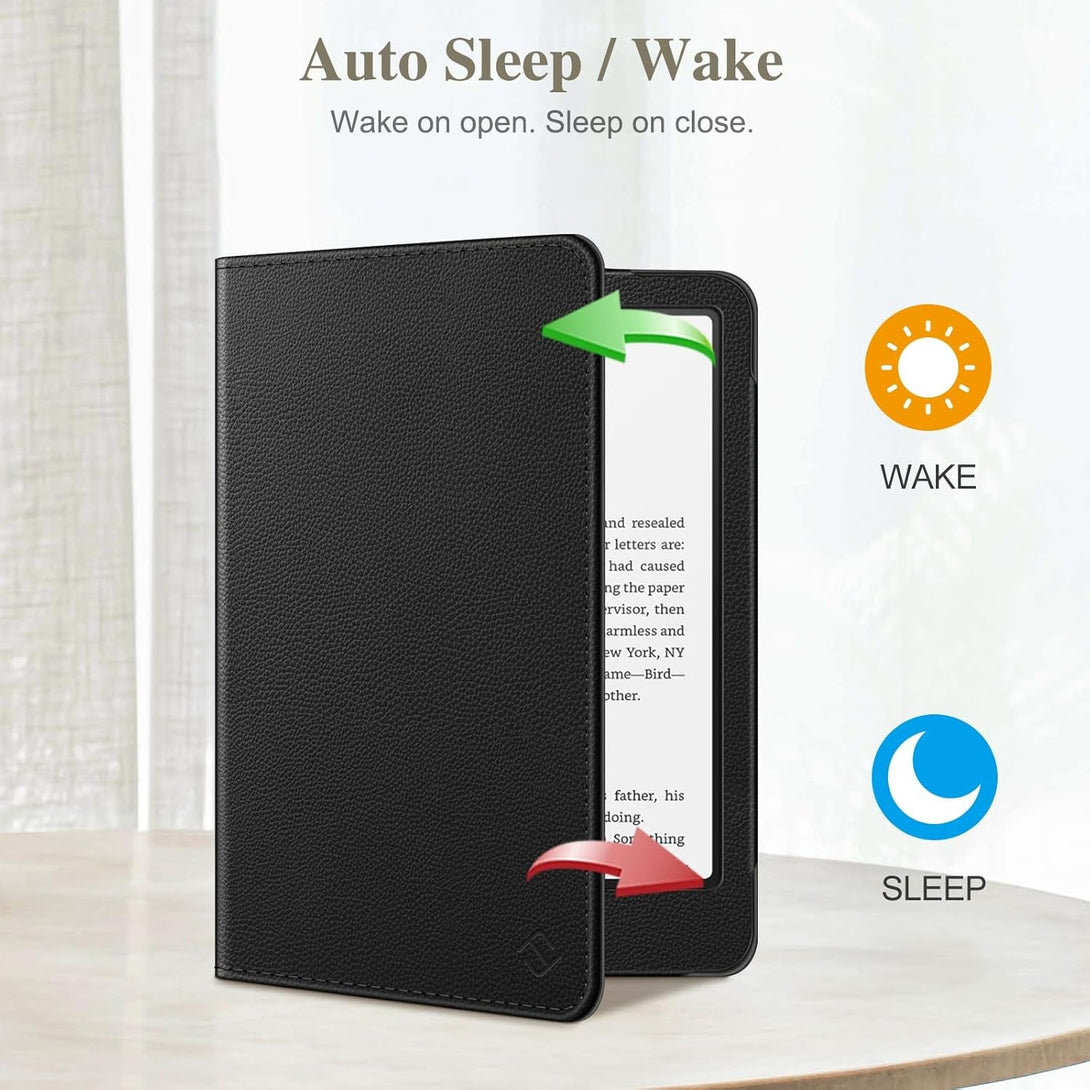 Fintie Case for 7"/6.8" Kindle Paperwhite(12Th/11Th Generation-2024/2021) and Kindle Colorsoft Signature Edition -Slim Foldable Stand Cover Auto Wake/Sleep for Paperwhite 2024, Black