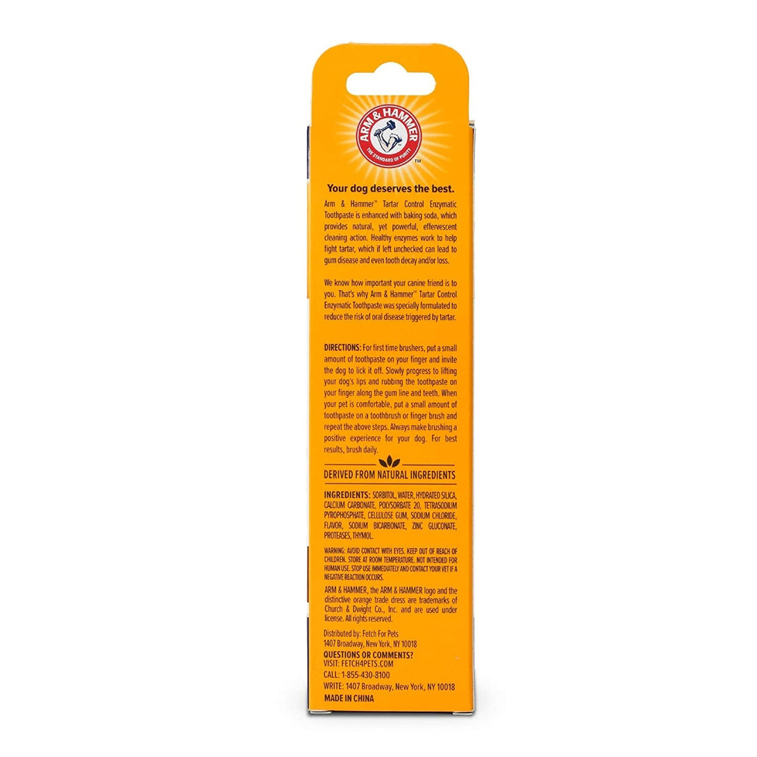 Arm & Hammer for Pets Tartar Control Enzymatic Toothpaste for Dogs Reduces Plaque & Tartar Buildup Safe for Puppies Beef Flavor, 2.5 Ounces Dog Toothpaste (Pack of 1)