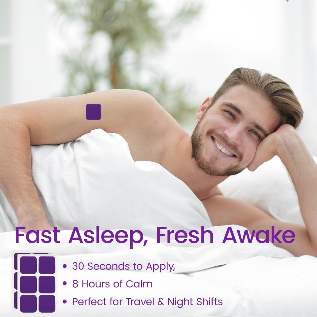 Sleep Patches for Adults Extra Strength: Gentle Overnight Sleep Support Patch - Non‑Habit Forming Sleep Aid with All‑Natural, Lavender & Chamomile Relaxation Aid - Drug-Free, 8-Hour Nighttime Solution