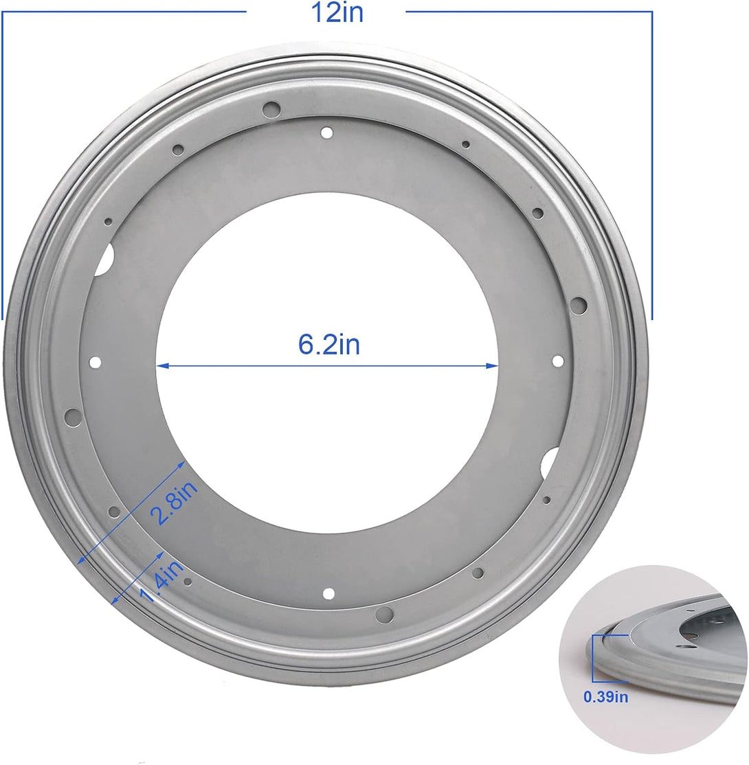 12-Inch Heavy Duty Lazy Susan Hardware, 6.3/16'' Thick Rotating Bearing Plate with 1000Lbs Capacity, Lazy Susan Turntable Bearing for 360 Degree Rotating Table, Serving Tray