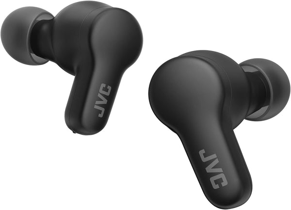 JVC Gumy True Wireless Earbuds, Bluetooth 5.3, Charging Case, 24-Hour Playback, IPX4 Water Resistant, Comfortable Secure Fit with XS/S/M/L Earpieces, Built-In Mic for Calls, Iphone/Android/Pc - HAA7T2