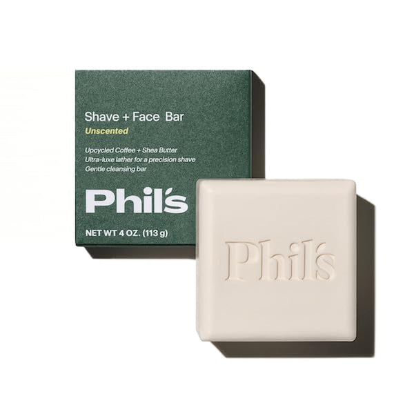 Phil'S Shave + Face Bar with Upcycled Coffee and Shea Butter, 4Oz