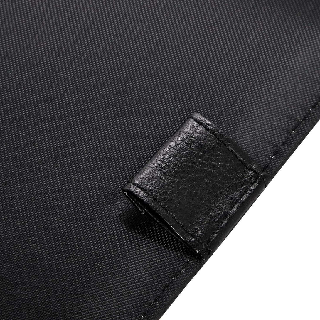 7-Ring Business Check Binder for Checkbooks Organization, Financial Records, Personal and Corporate Use, Black Faux Leather Folder for 600 Checks (14 X 10 Inches)