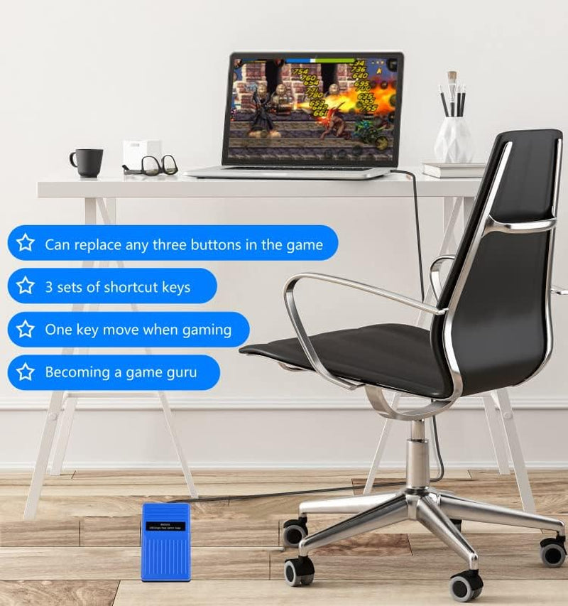 Ikkegol Upgraded 2023 Digital Optical USB Foot Pedal, USB Single Foot Switch Game Control, One Key Programmable Footswitch Mouse Keyboard for Video Game Push to Talk, Transcription HID (Single Pedal)